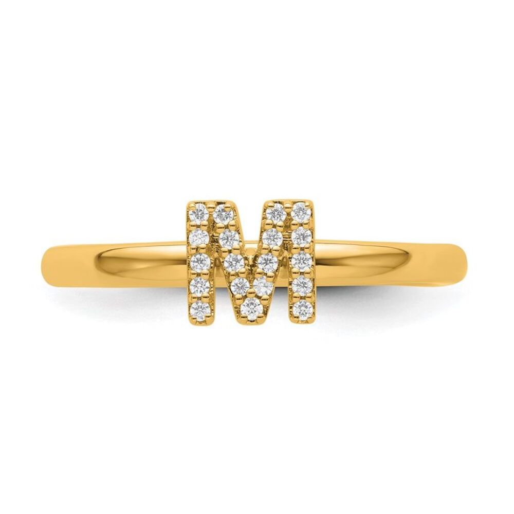 Kazi Luxury 14k Yellow Gold Stackable Diamond Ini… - image 4